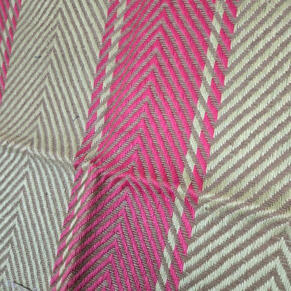 VTG Ralph Lauren Upholstery Fabric Remnant Carrillo Stripe Red 27x27 inch 0782 - Picture 2 of 5